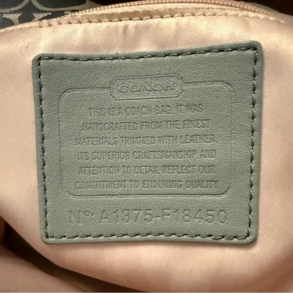 Coach Ashley Signature Sateen Large Satchel Bag Gray Khaki F18450 - Picture 14 of 15